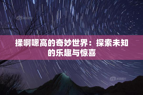 揉啊嗯高的奇妙世界：探索未知的乐趣与惊喜